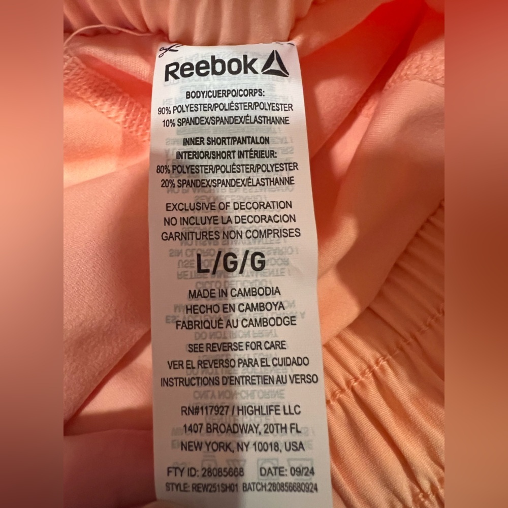 NWT Reebok Women's Reflux Running Athletic Shorts - Peach Nectar - Picture 5 of 5